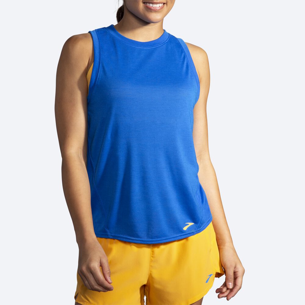 Women's Brooks Distance Tanks Blue | USA06789