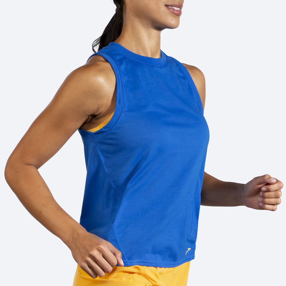 Women's Brooks Distance Tanks Blue | USA06789