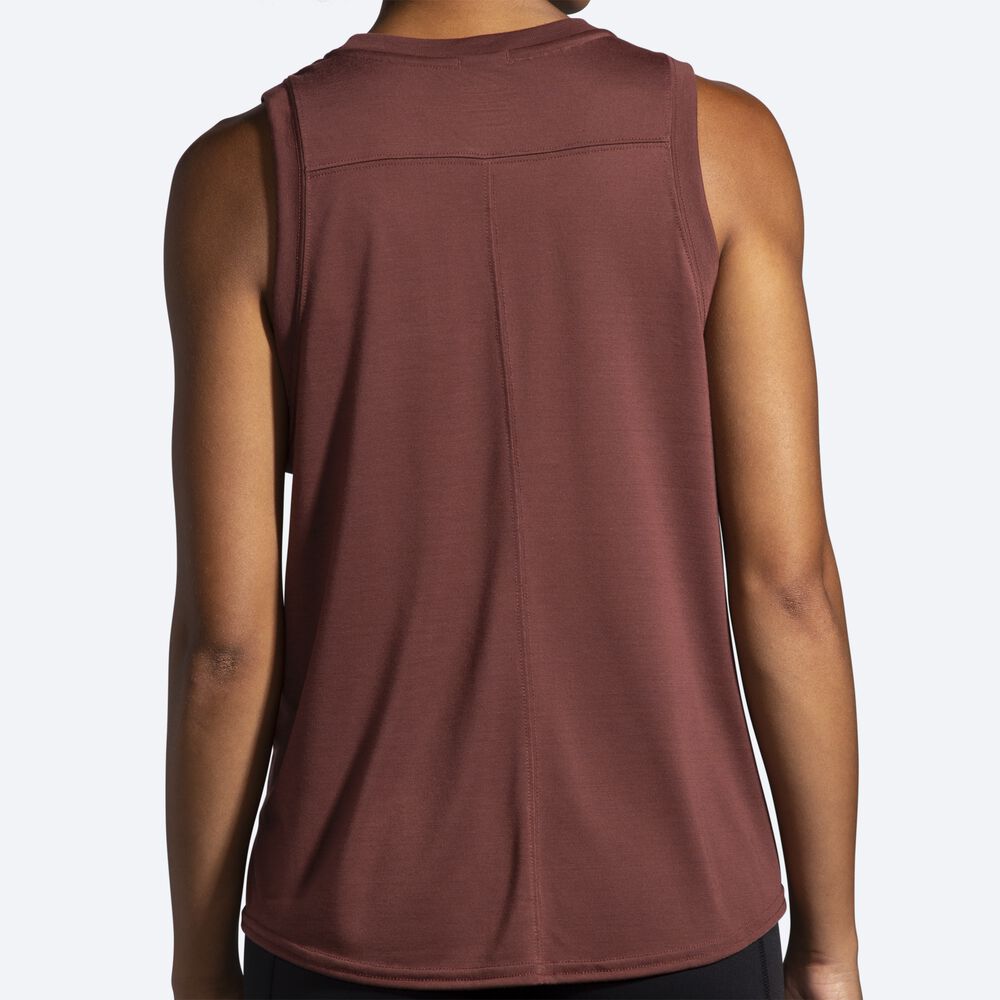 Women's Brooks Distance Tanks Chocolate | USA41630