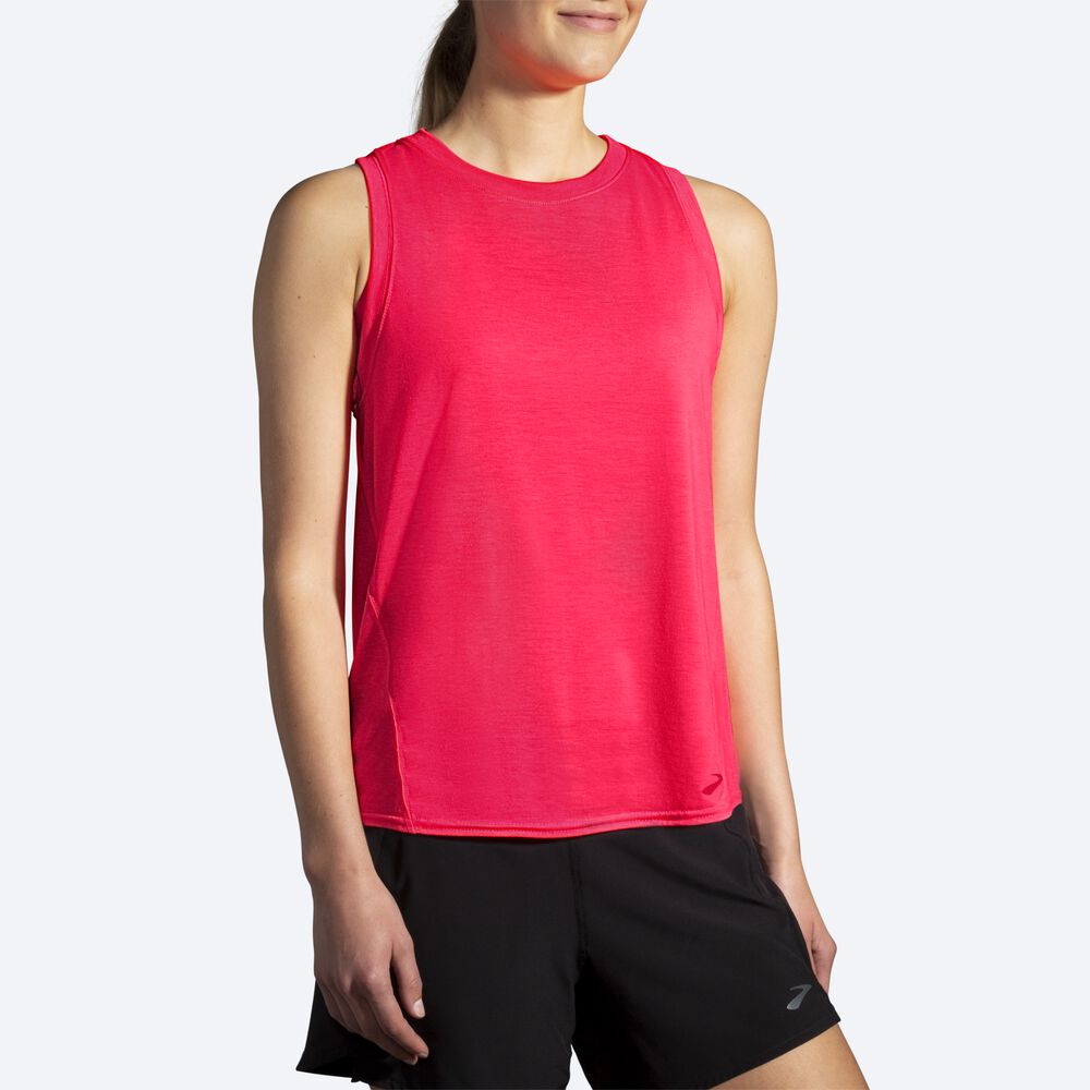 Women's Brooks Distance Tanks Pink | USA43216