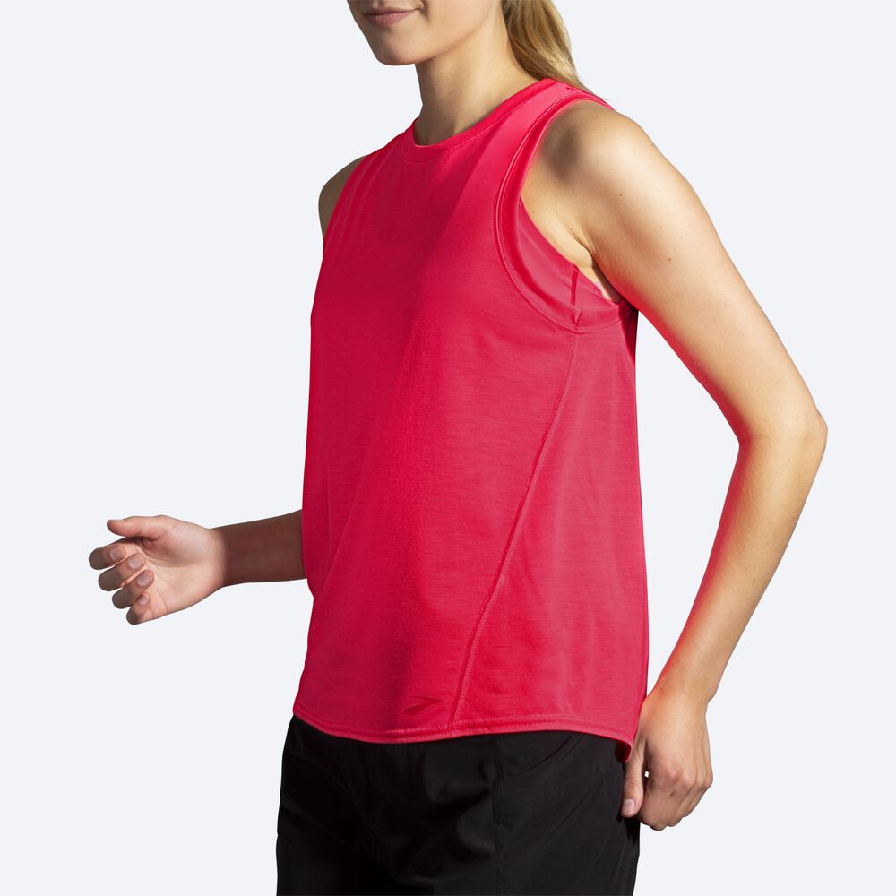 Women's Brooks Distance Tanks Pink | USA43216