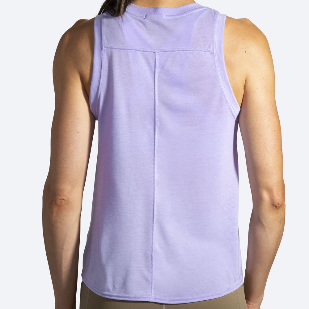 Women's Brooks Distance Tanks Purple Grey | USA39870