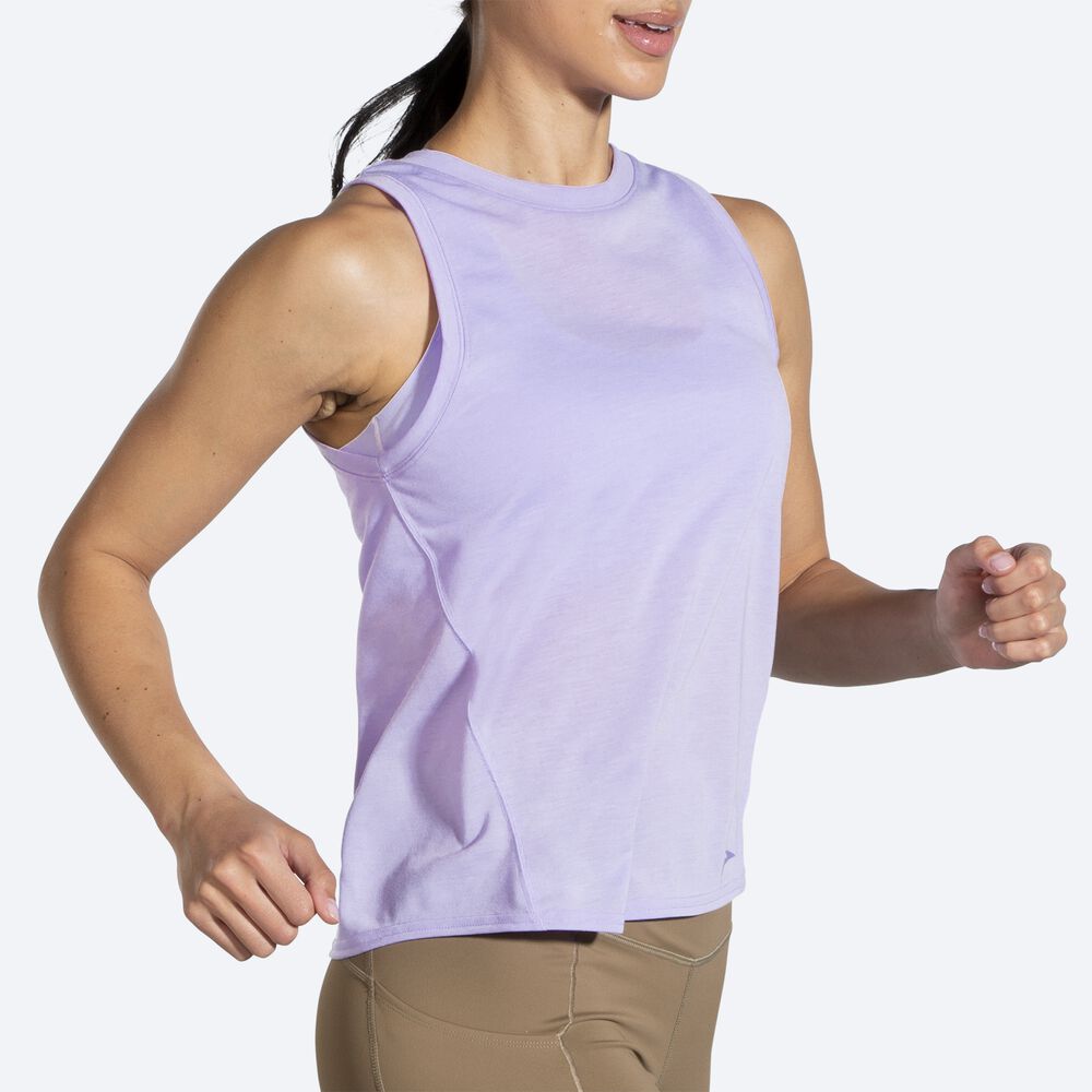 Women's Brooks Distance Tanks Purple Grey | USA39870