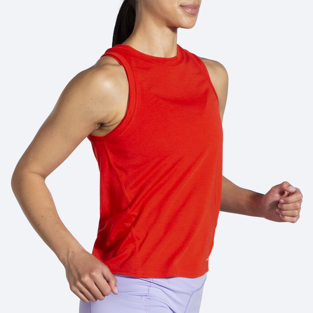 Women's Brooks Distance Tanks Red | USA40136