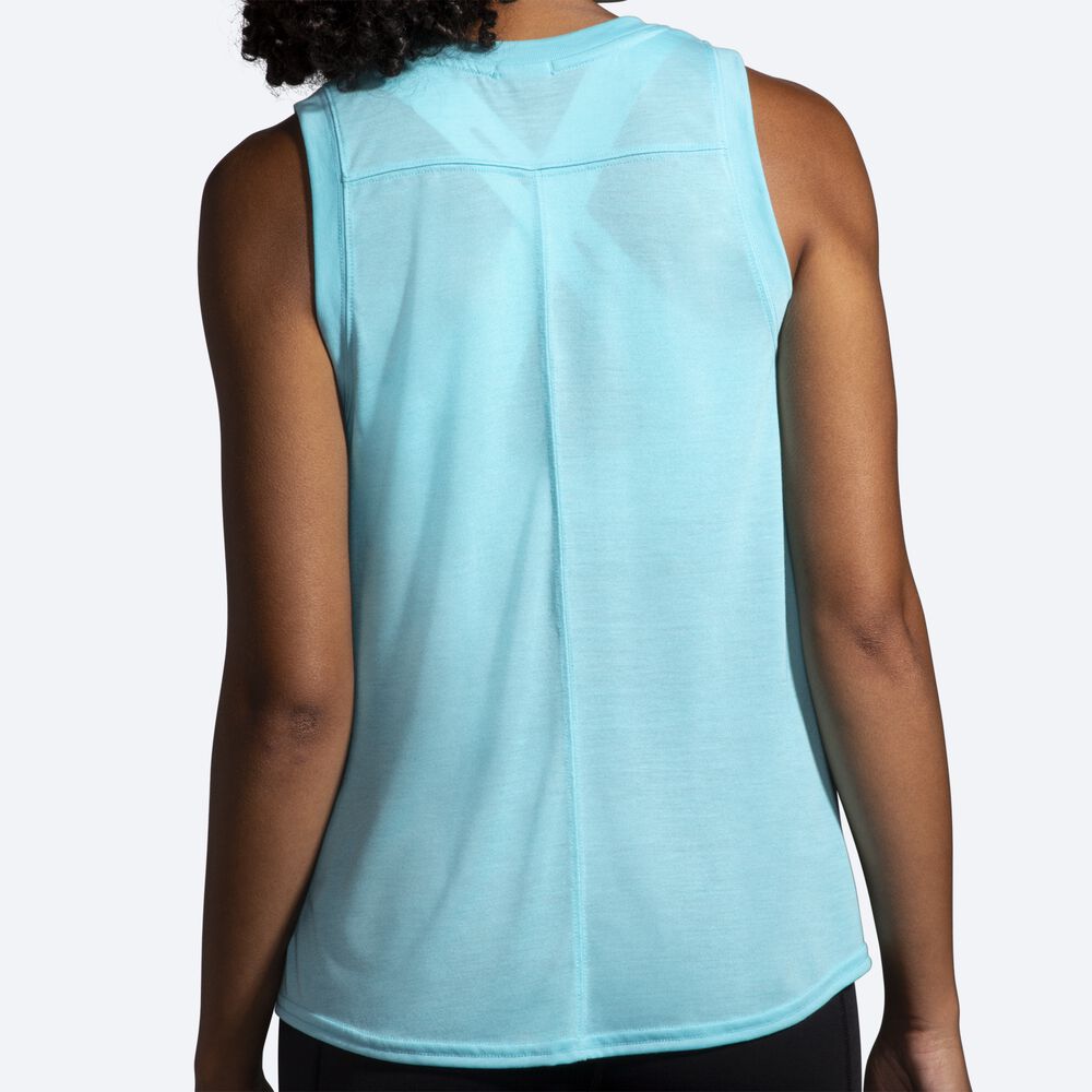 Women's Brooks Distance Tanks Turquoise | USA60593