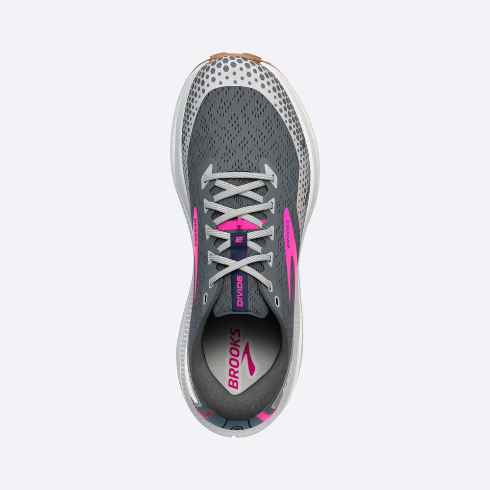 Women's Brooks Divide 3 Trail Running Shoes Grey/Pink | USA26079