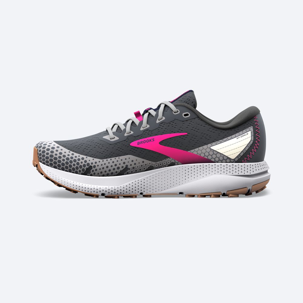 Women's Brooks Divide 3 Trail Running Shoes Grey/Pink | USA26079