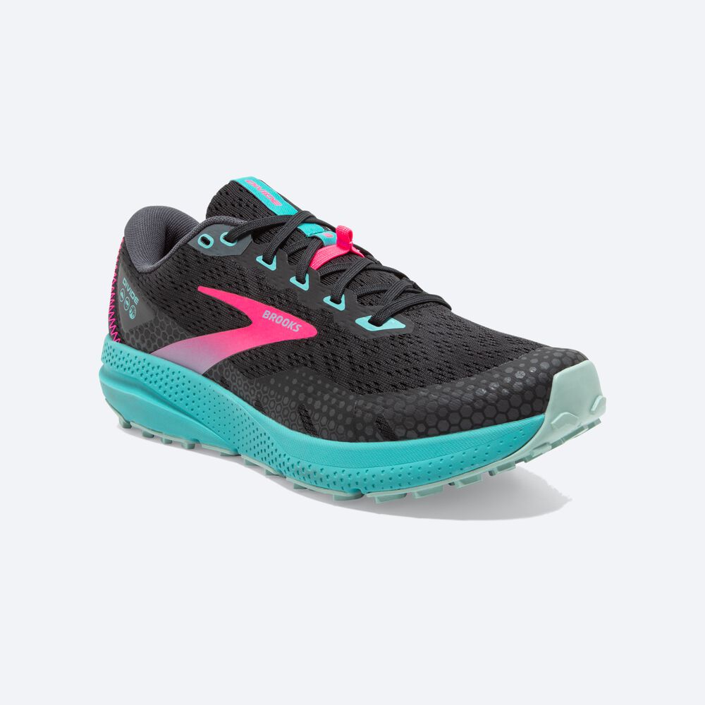 Women's Brooks Divide 3 Trail Running Shoes Blue Coral/Pink | USA46957