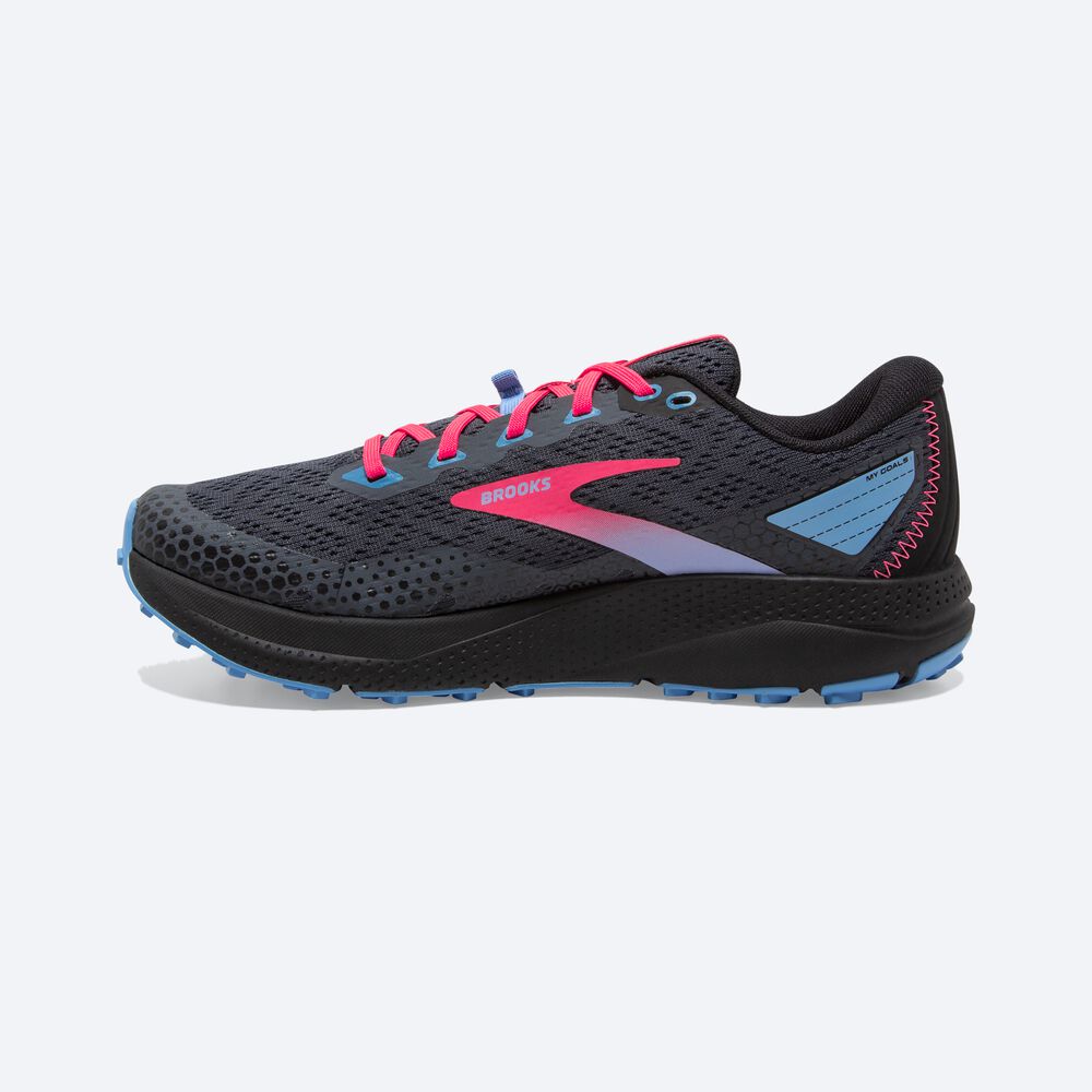 Women's Brooks Divide 3 Trail Running Shoes Black/Pink | USA57432