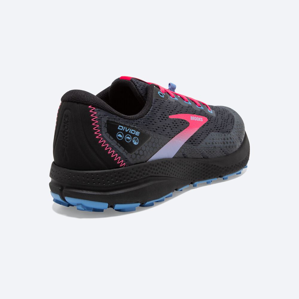 Women's Brooks Divide 3 Trail Running Shoes Black/Pink | USA57432