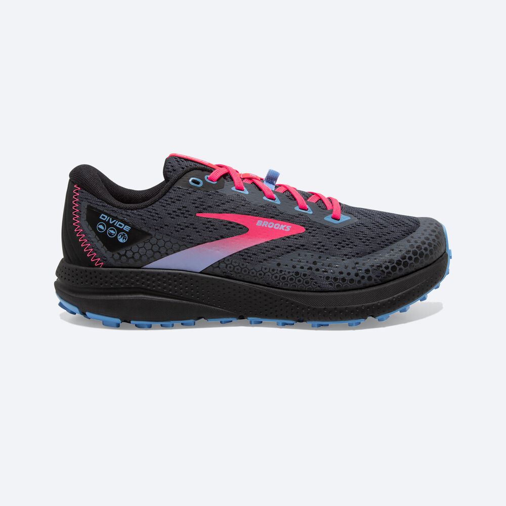 Women\'s Brooks Divide 3 Trail Running Shoes Black/Pink | USA57432