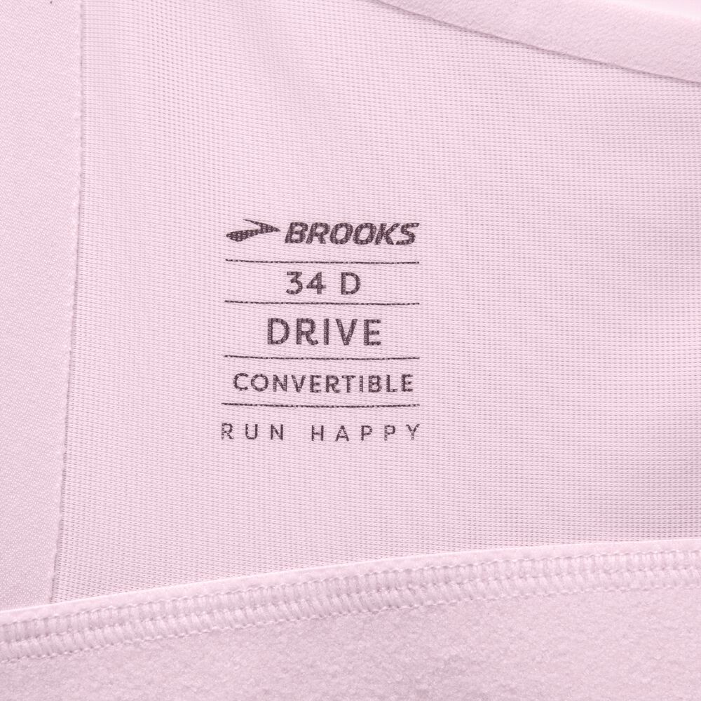 Women's Brooks Drive Convertible Run Bra Sports Bras Pink | USA02659