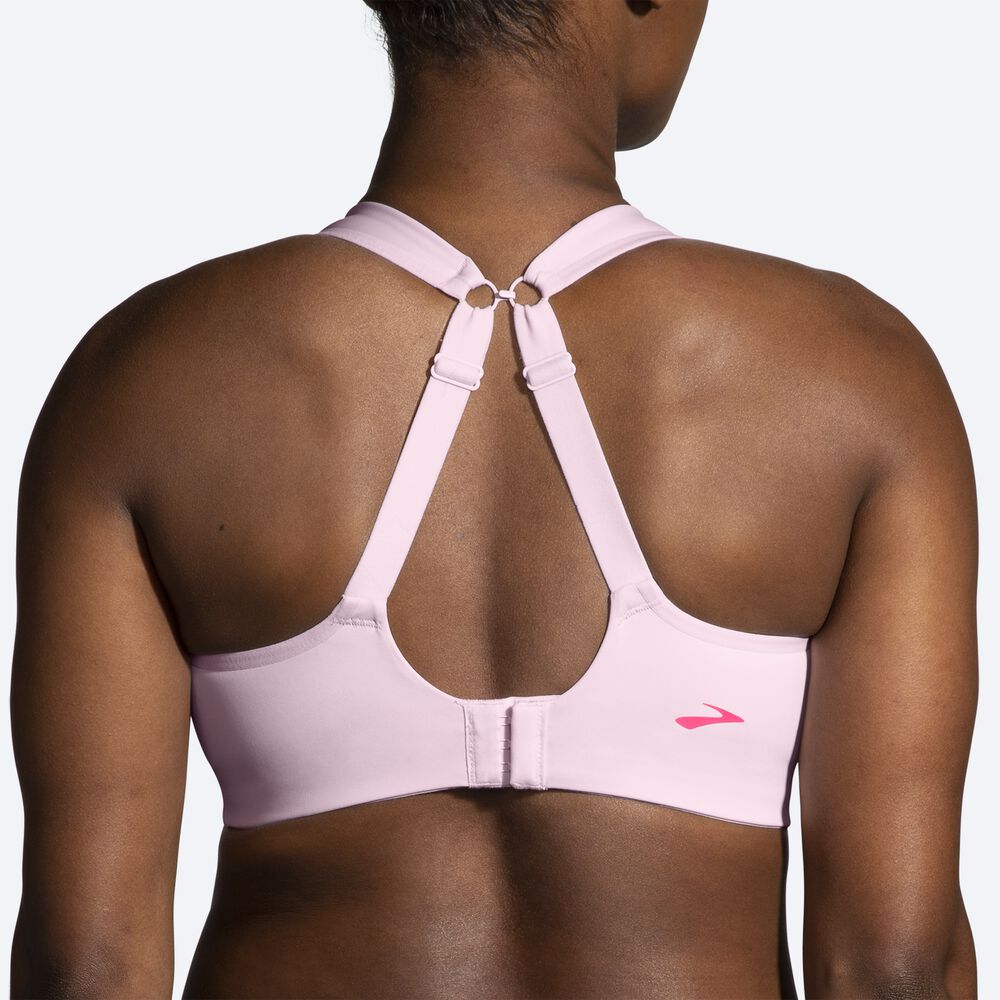 Women's Brooks Drive Convertible Run Bra Sports Bras Pink | USA02659