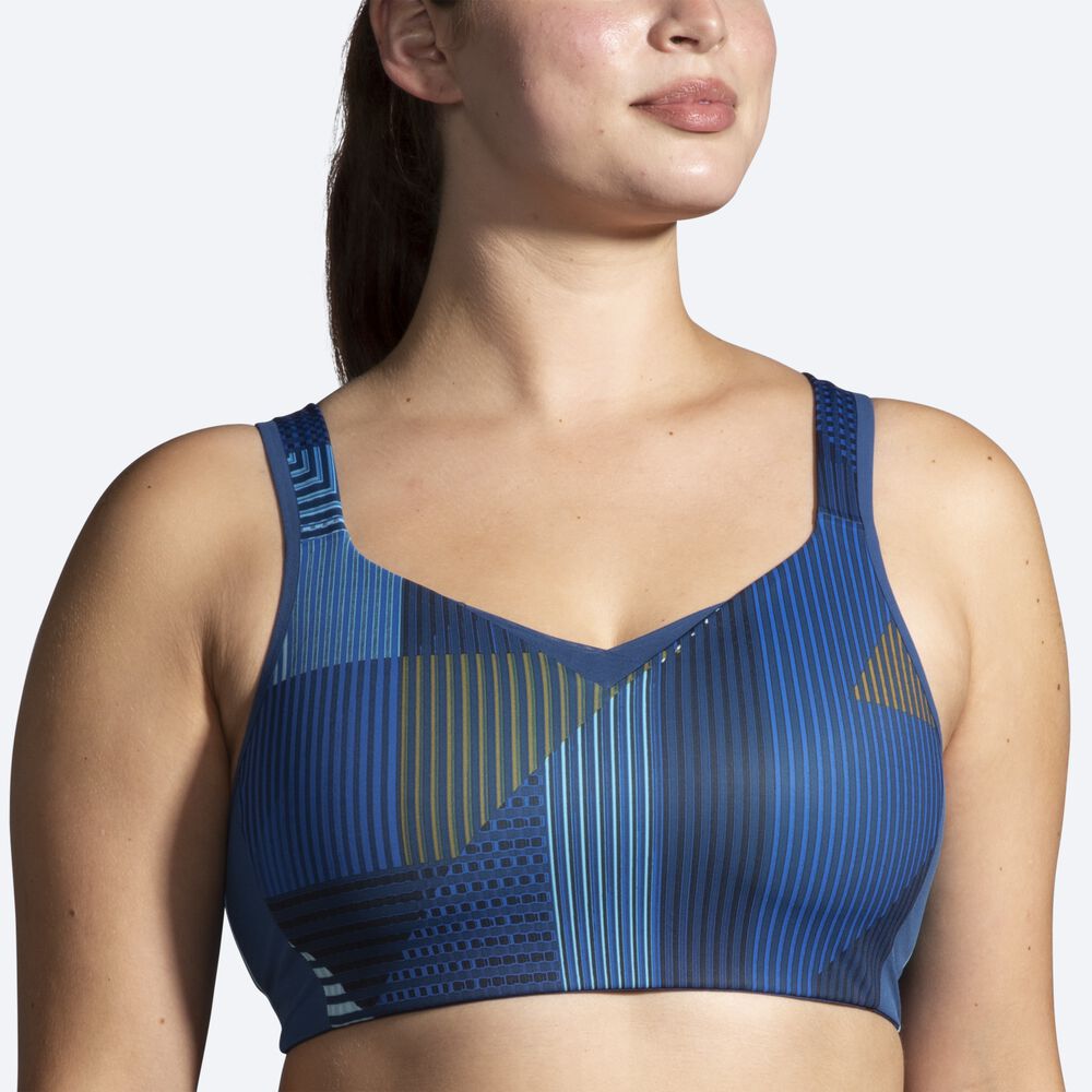 Women's Brooks Drive Convertible Run Bra Sports Bras Blue | USA23897