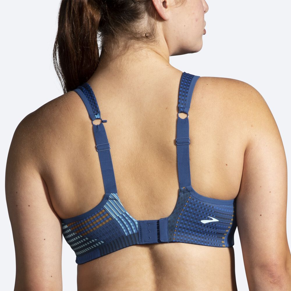 Women's Brooks Drive Convertible Run Bra Sports Bras Blue | USA23897