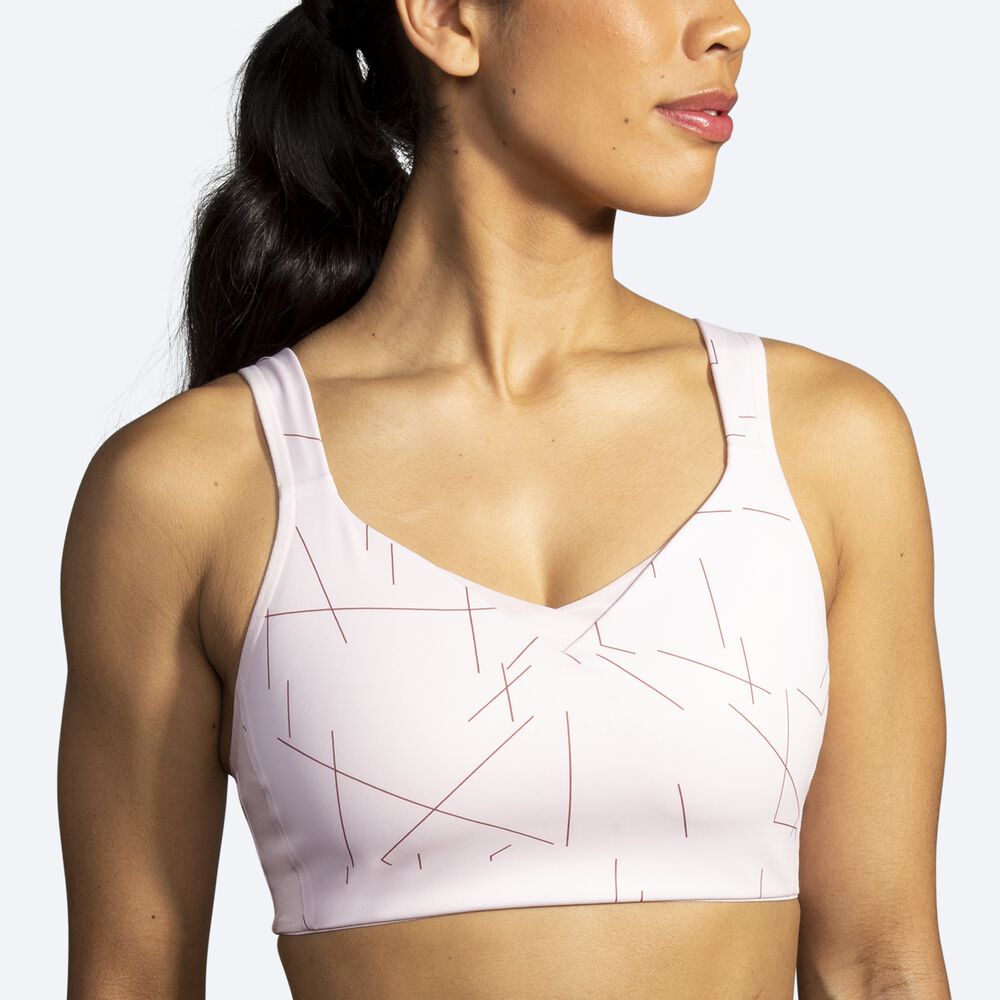 Women's Brooks Drive Convertible Run Bra Sports Bras Rose | USA37960