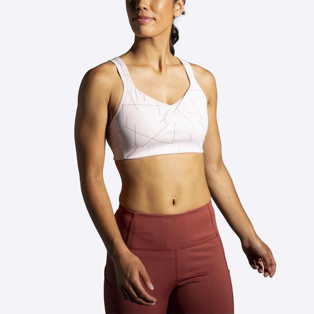 Women's Brooks Drive Convertible Run Bra Sports Bras Rose | USA37960