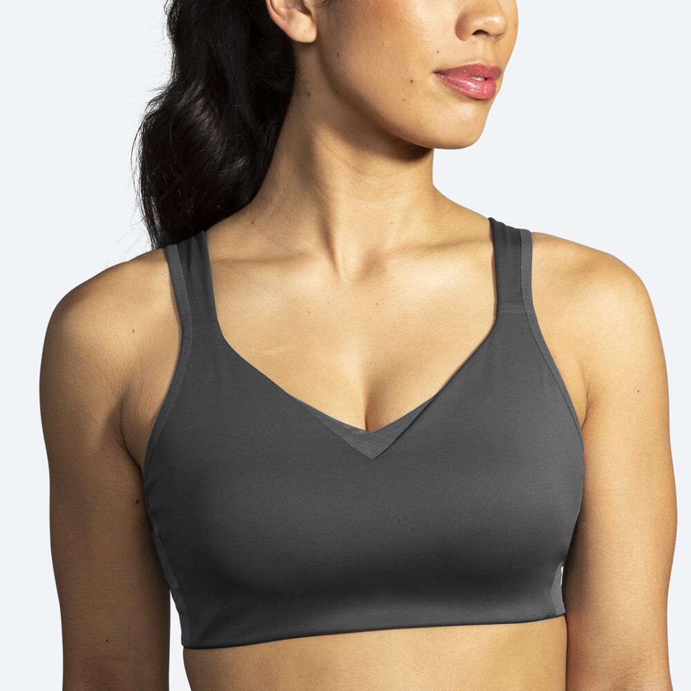 Women's Brooks Drive Convertible Run Bra Sports Bras Grey | USA50394