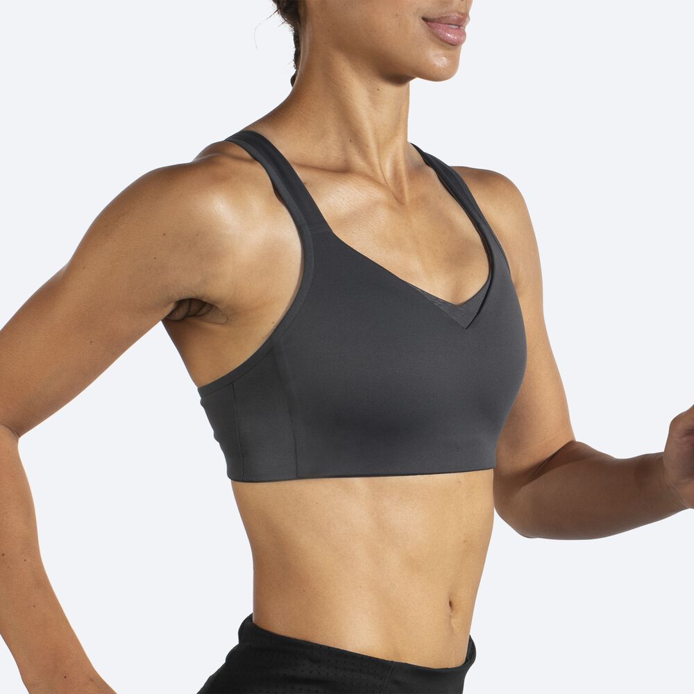 Women's Brooks Drive Convertible Run Bra Sports Bras Grey | USA50394