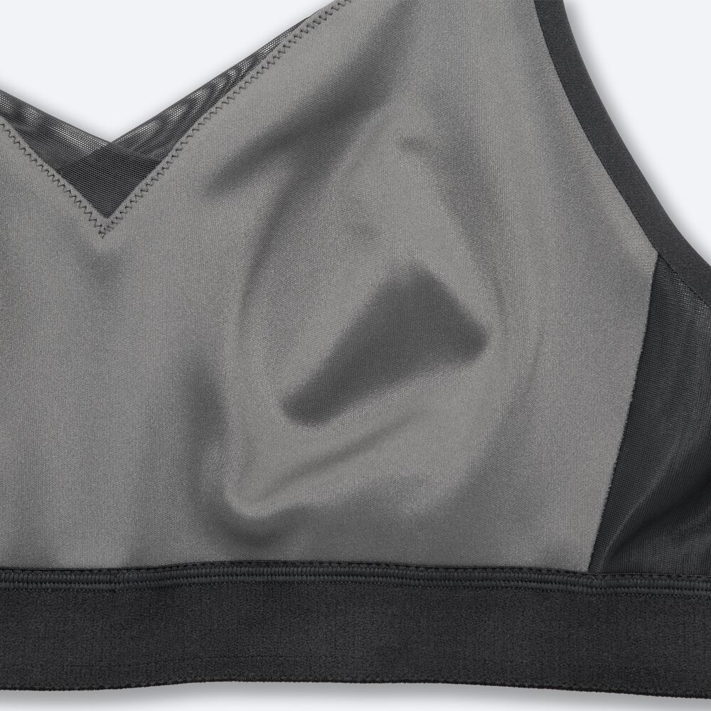 Women's Brooks Drive Convertible Run Bra Sports Bras Grey | USA50394