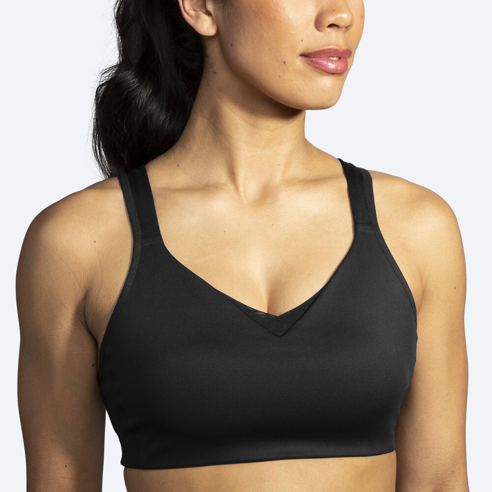 Women's Brooks Drive Convertible Run Bra Sports Bras Black | USA96728