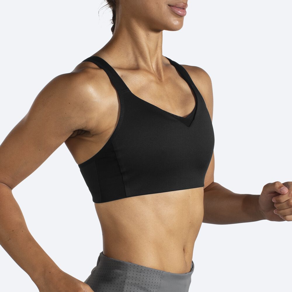 Women's Brooks Drive Convertible Run Bra Sports Bras Black | USA96728