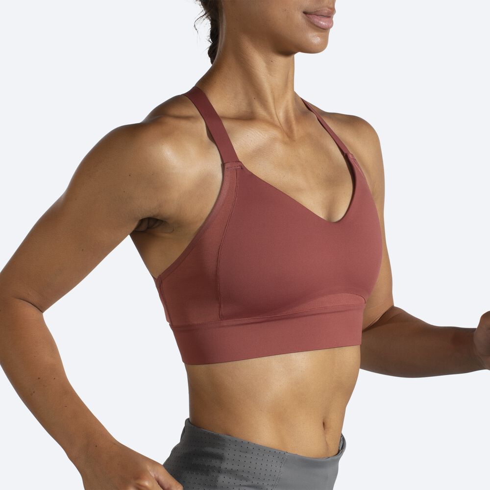 Women's Brooks Drive Interlace Run Bra Sports Bras Terracotta | USA09357