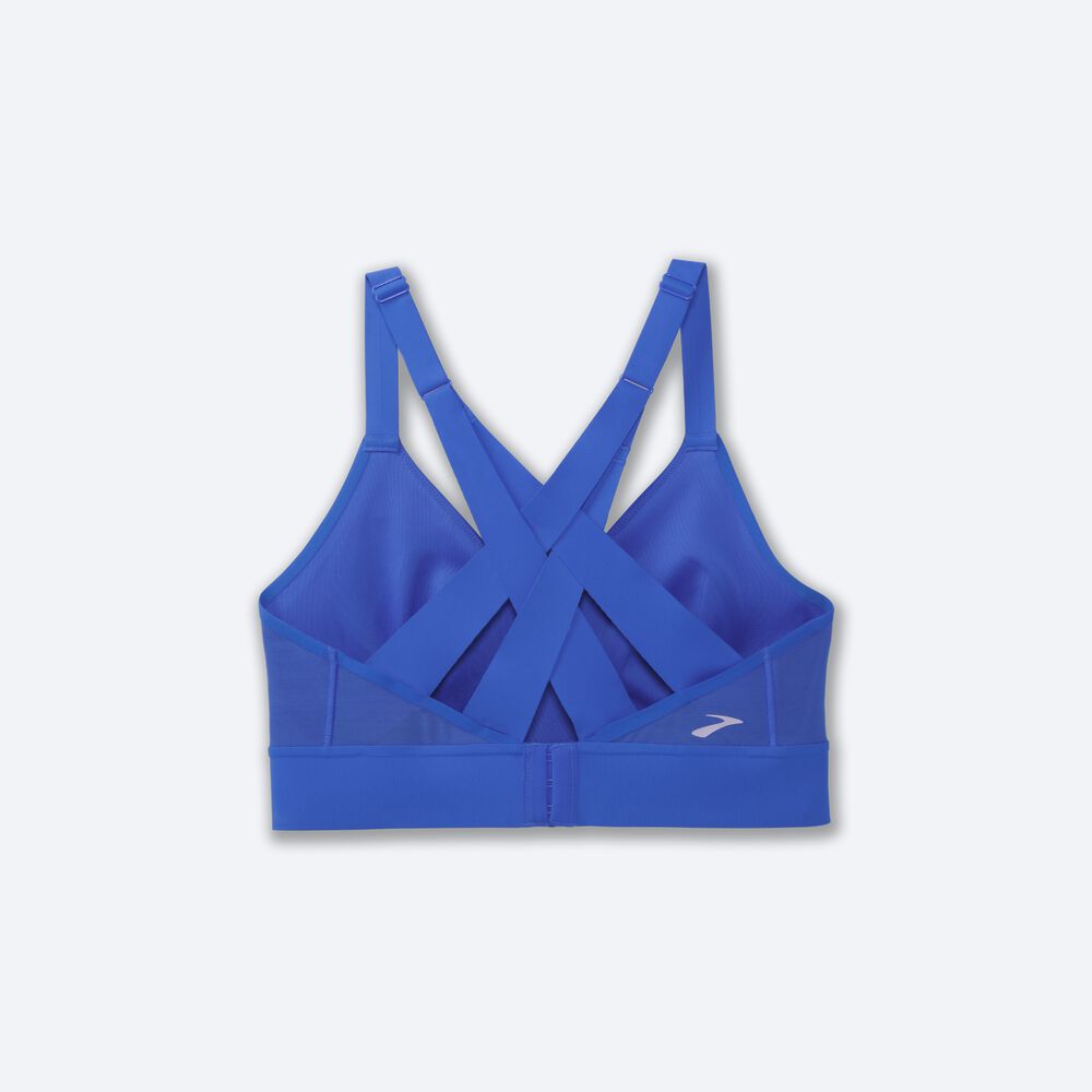 Women's Brooks Drive Interlace Run Bra Sports Bras Blue | USA14260