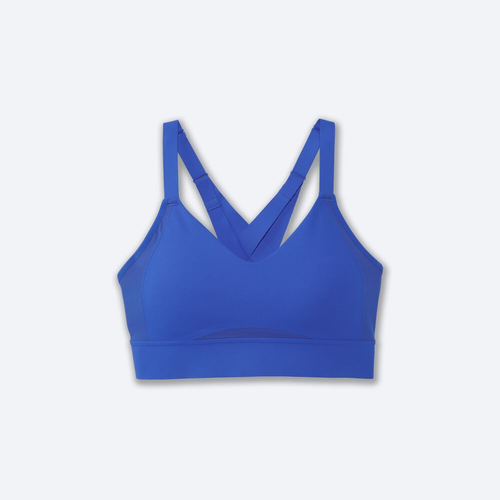 Women\'s Brooks Drive Interlace Run Bra Sports Bras Blue | USA14260