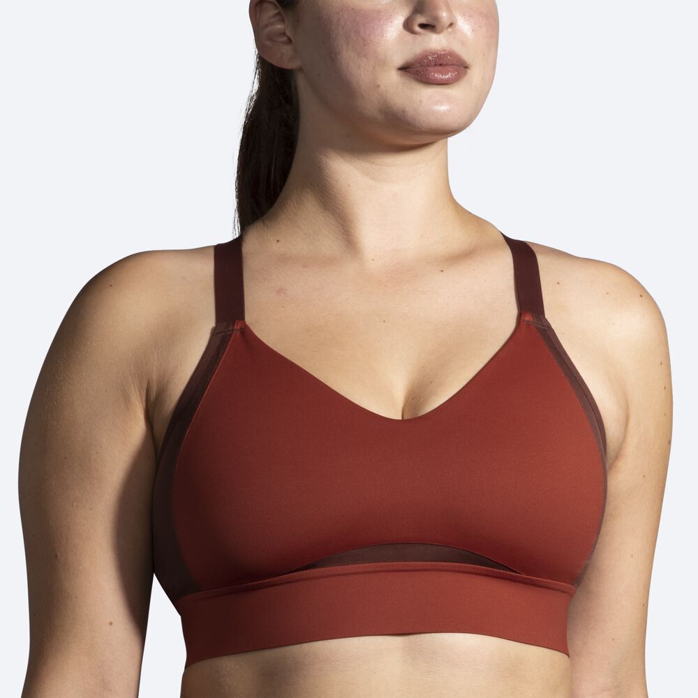 Women's Brooks Drive Interlace Run Bra Sports Bras Copper | USA59426