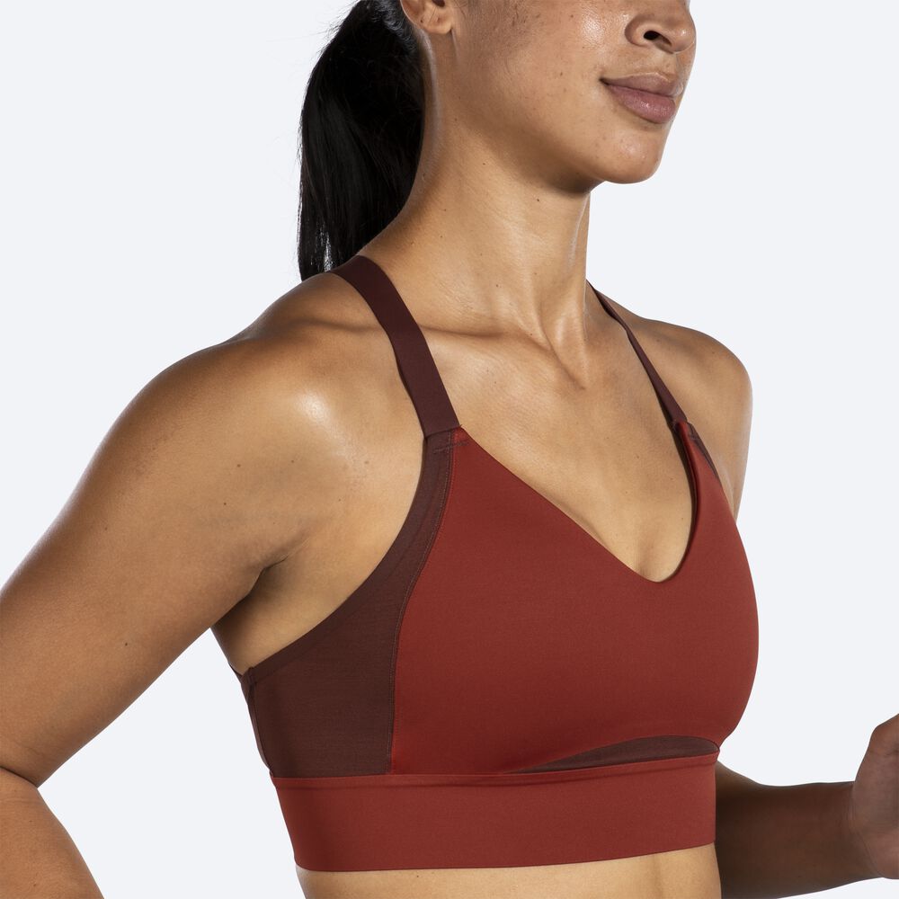 Women's Brooks Drive Interlace Run Bra Sports Bras Copper | USA59426