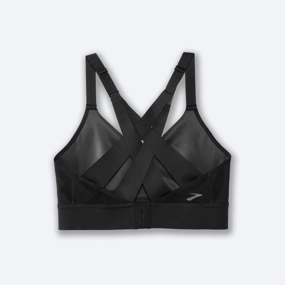 Women's Brooks Drive Interlace Run Bra Sports Bras Black | USA80614