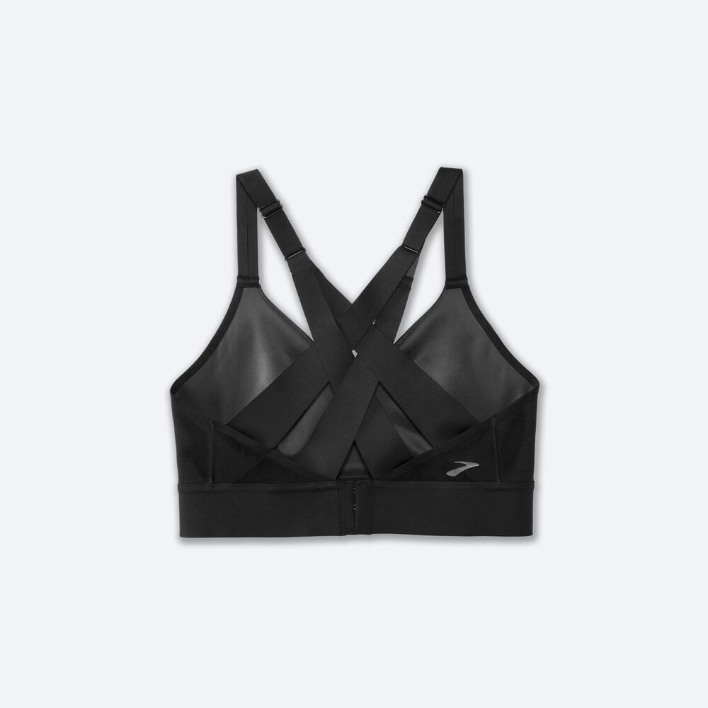 Women's Brooks Drive Interlace Run Bra Sports Bras Black | USA80614