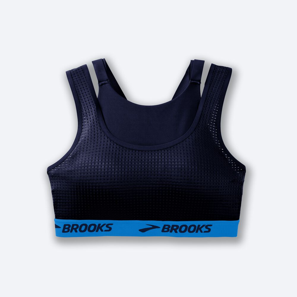 Women\'s Brooks Drive Mesh Run Bra Sports Bras Navy/Blue | USA91230