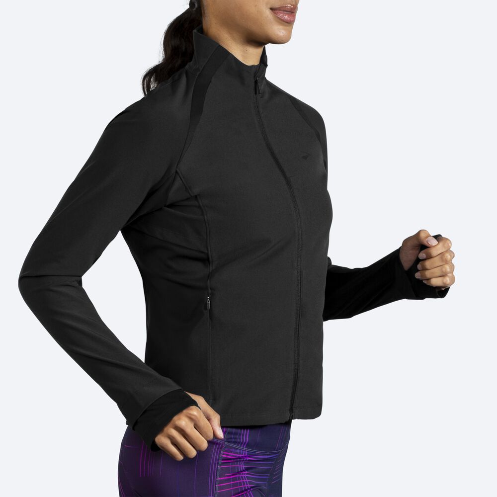 Women's Brooks Fusion Hybrid Jackets Black | USA54721