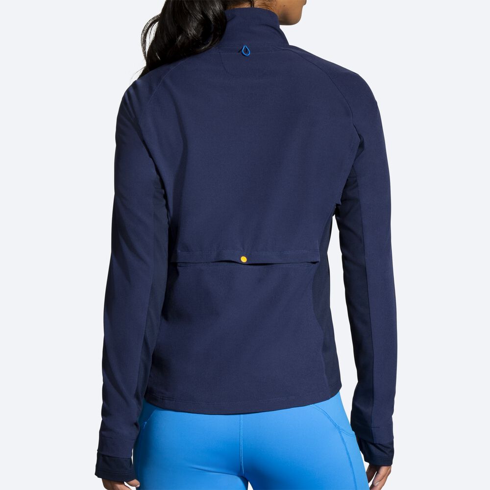 Women's Brooks Fusion Hybrid Jackets Navy/Blue | USA38651