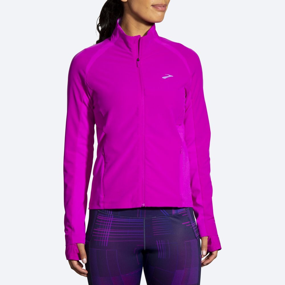 Women's Brooks Fusion Hybrid Jackets Pink/Purple | USA20961