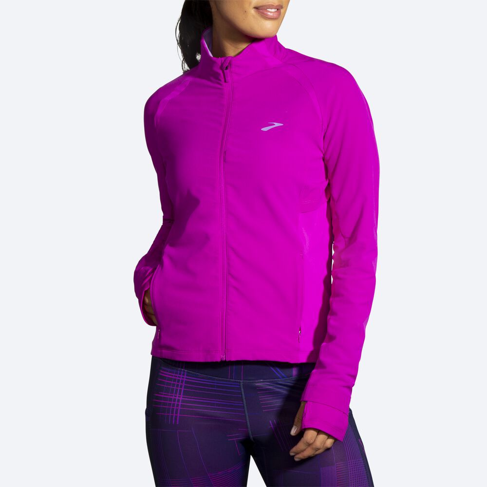 Women's Brooks Fusion Hybrid Jackets Pink/Purple | USA20961