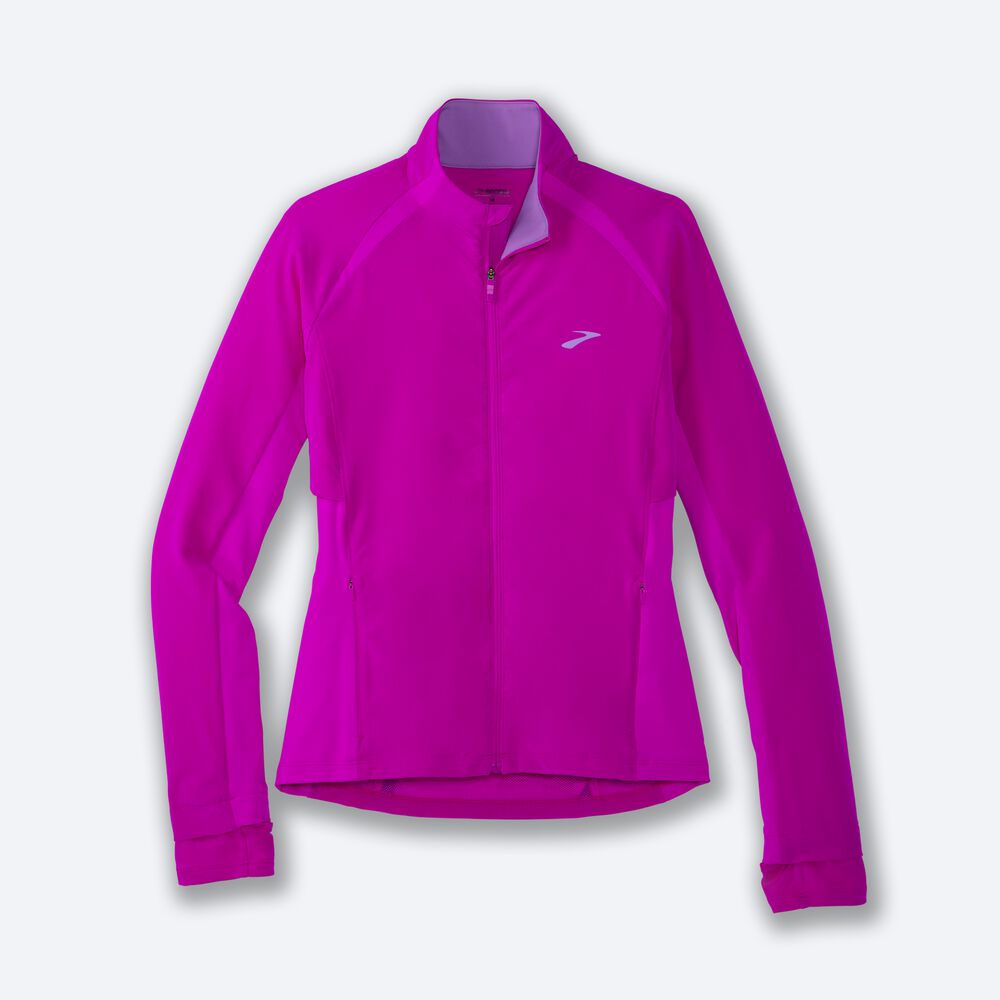 Women\'s Brooks Fusion Hybrid Jackets Pink/Purple | USA20961