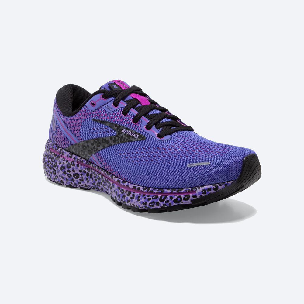 Women's Brooks Ghost 14 Road Running Shoes Purple/Black | USA28476