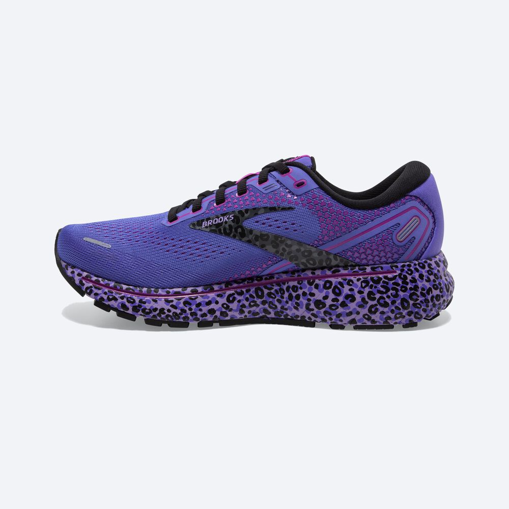 Women's Brooks Ghost 14 Road Running Shoes Purple/Black | USA28476