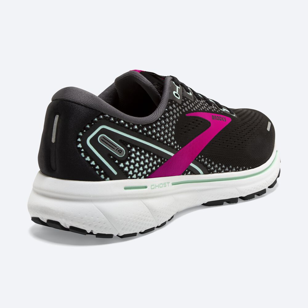 Women's Brooks Ghost 14 Road Running Shoes Black/Pink | USA28935