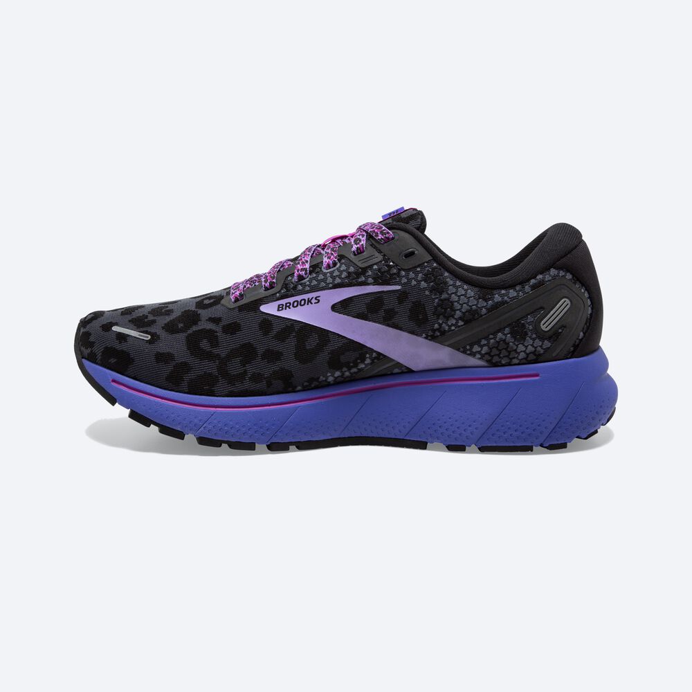 Women's Brooks Ghost 14 Road Running Shoes Black/Purple | USA29856