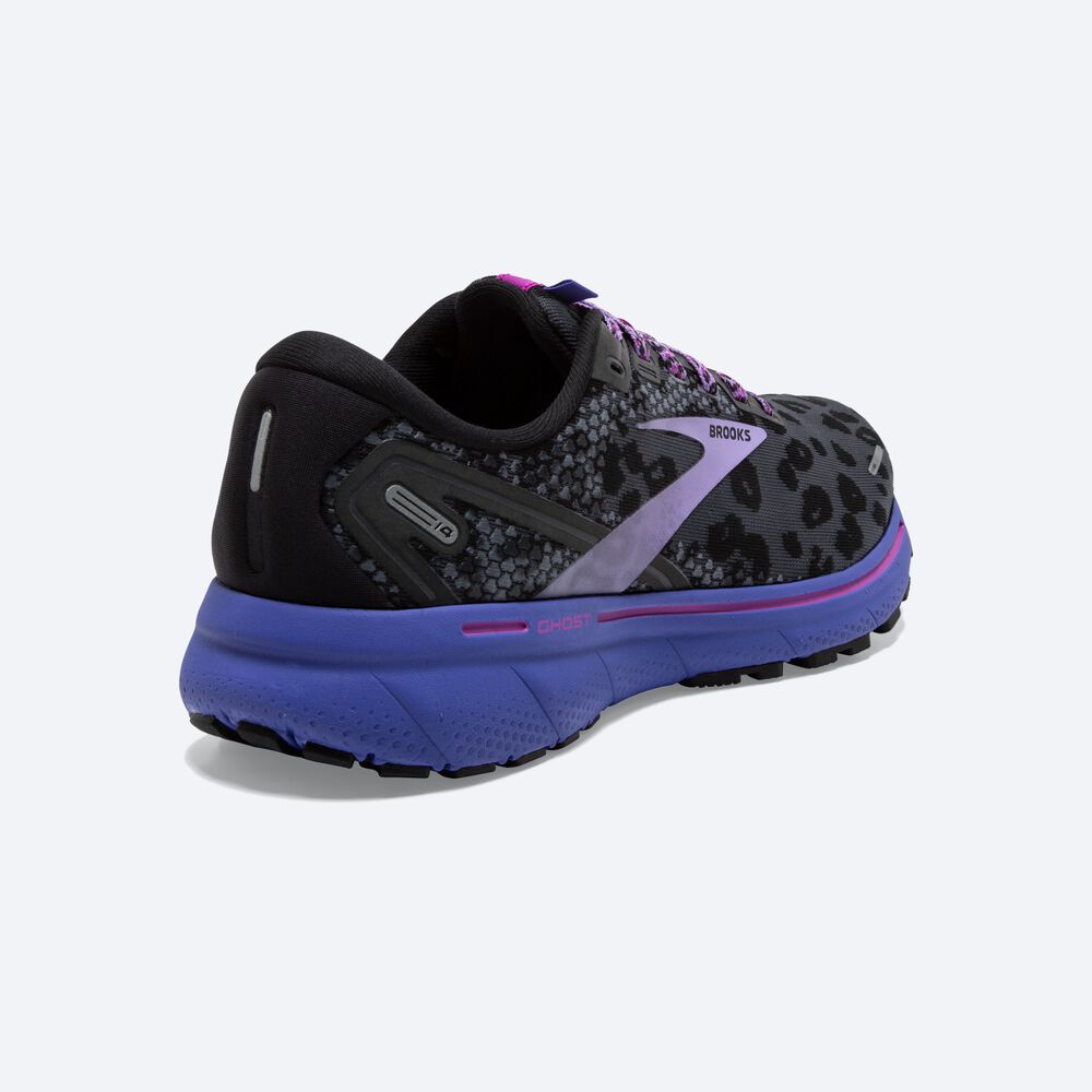 Women's Brooks Ghost 14 Road Running Shoes Black/Purple | USA29856