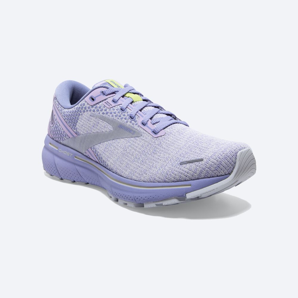 Women's Brooks Ghost 14 Road Running Shoes Purple/Light Green | USA93157