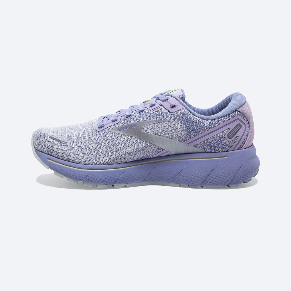 Women's Brooks Ghost 14 Road Running Shoes Purple/Light Green | USA93157