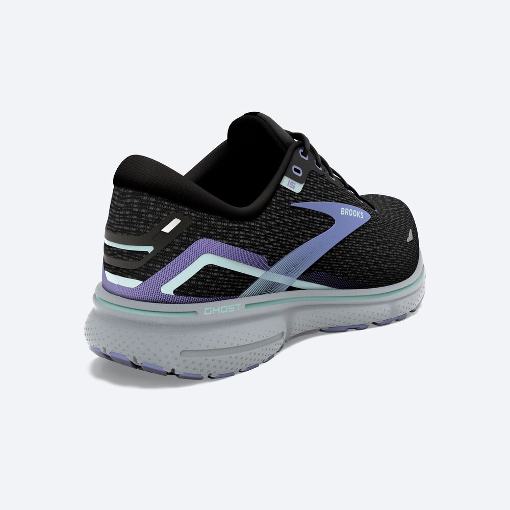 Women's Brooks Ghost 15 Road Running Shoes Black | USA62130