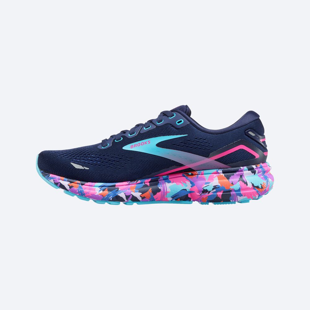 Women's Brooks Ghost 15 Road Running Shoes Blue/Pink | USA89361