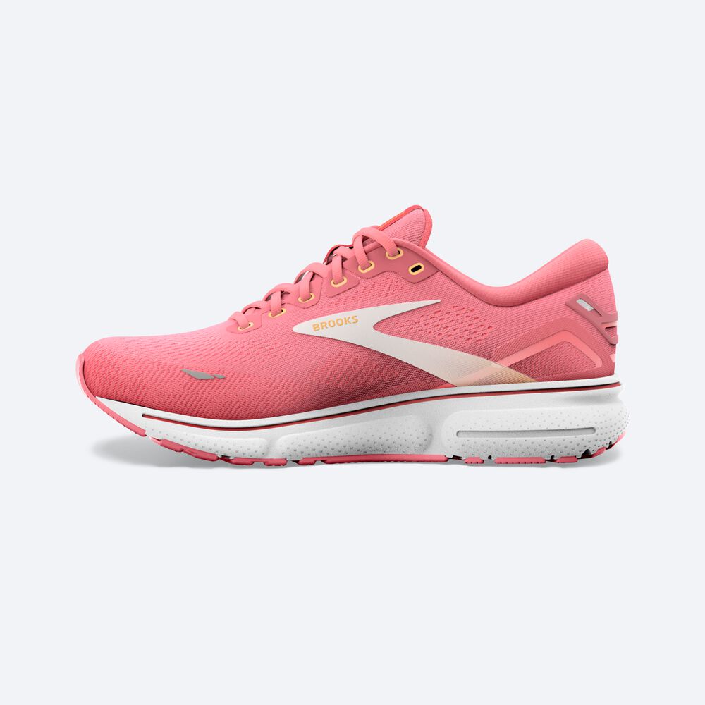 Women's Brooks Ghost 15 Road Running Shoes Rose/Coral/White | USA89473