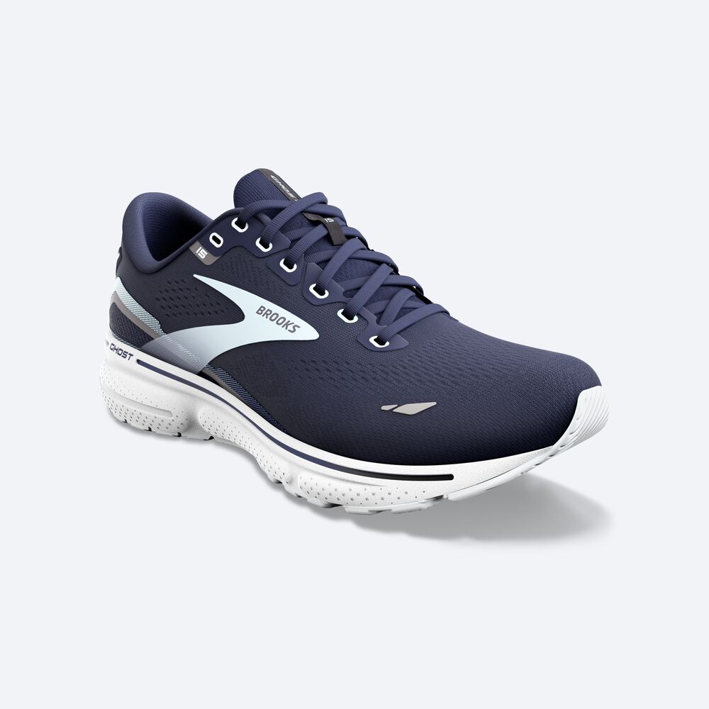 Women's Brooks Ghost 15 Road Running Shoes Navy | USA93801